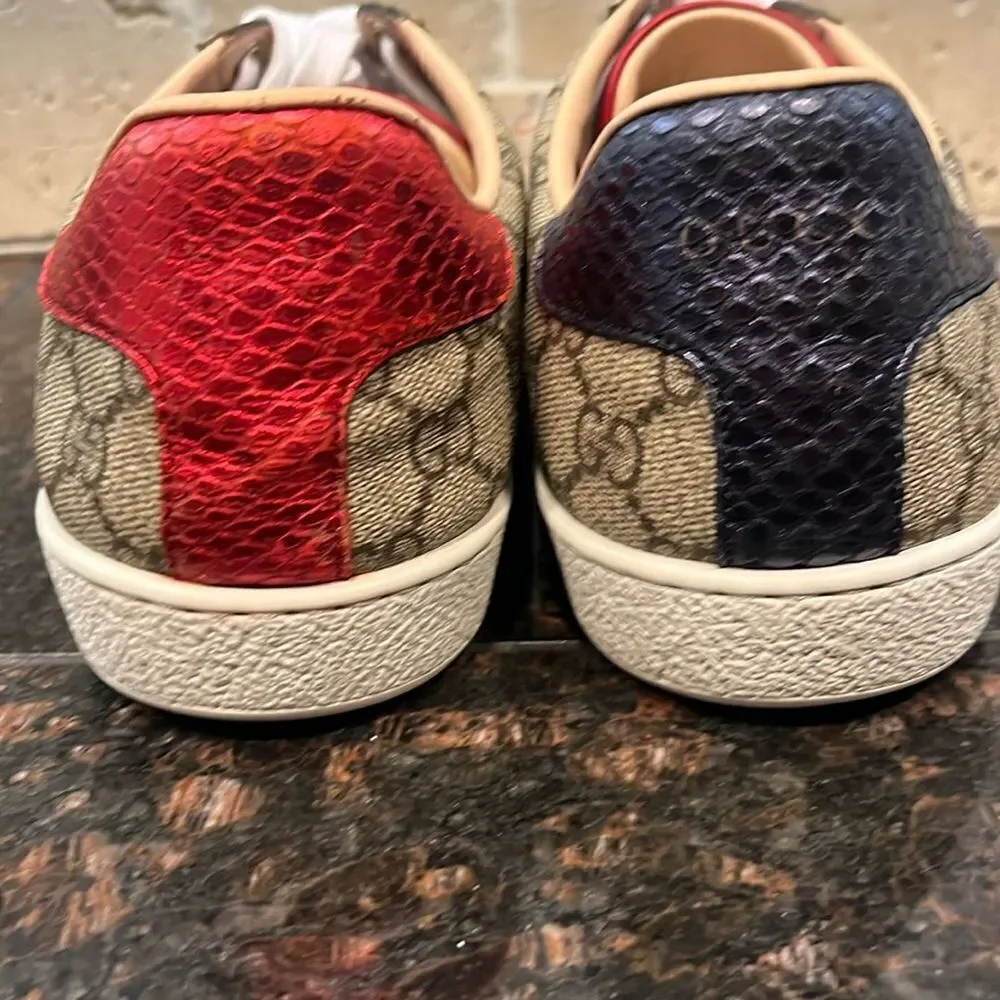 Gucci Men's Monogram Low Top Leather Trim Sneakers size 41.5 Nordstroms